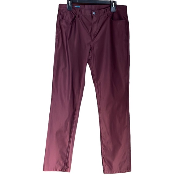 Perry Ellis Slim Fit Stretch Burgundy Pants W38 L36 - Picture 1 of 8